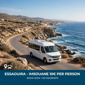 Shuttle Essaouira to Imsouane 10€ per person - Comfortable minibus - Book now WhatsApp +212 634390675و
